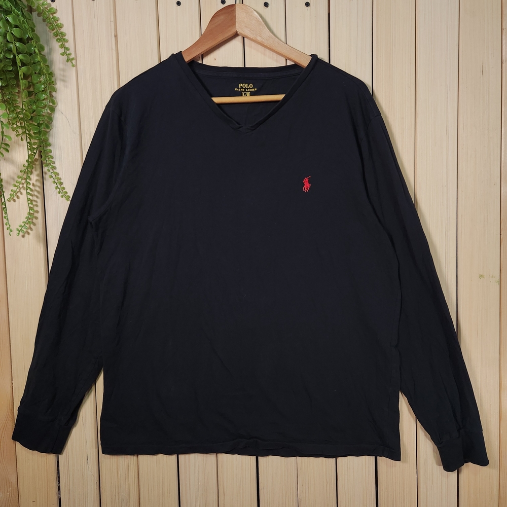 Polo Ralph Lauren Men's Shirt Black Long Sleeve Size L.